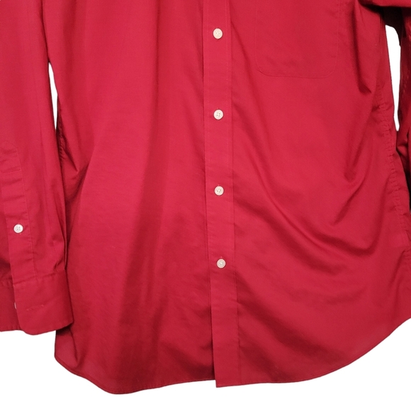 Croft and Barrow long sleeve mens button down classic fit top red size 32/33 - Picture 4 of 6